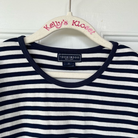 •Toobydoo• Girls Long Sleeve Striped Knit Dress - Size 12 - Picture 3 of 7